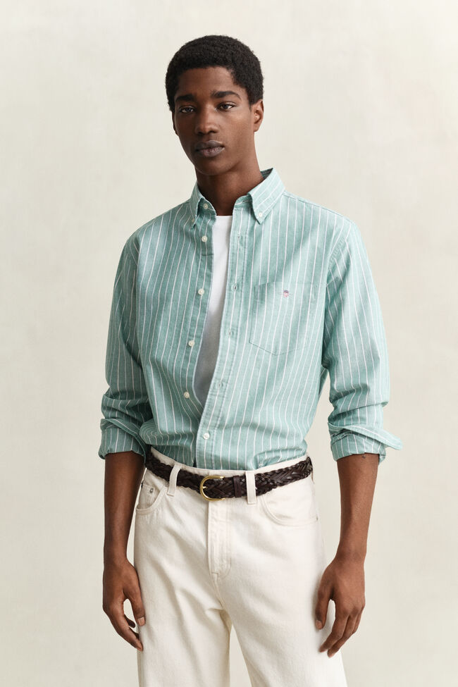 Camisa Oxford cl&aacute;sica a rayas