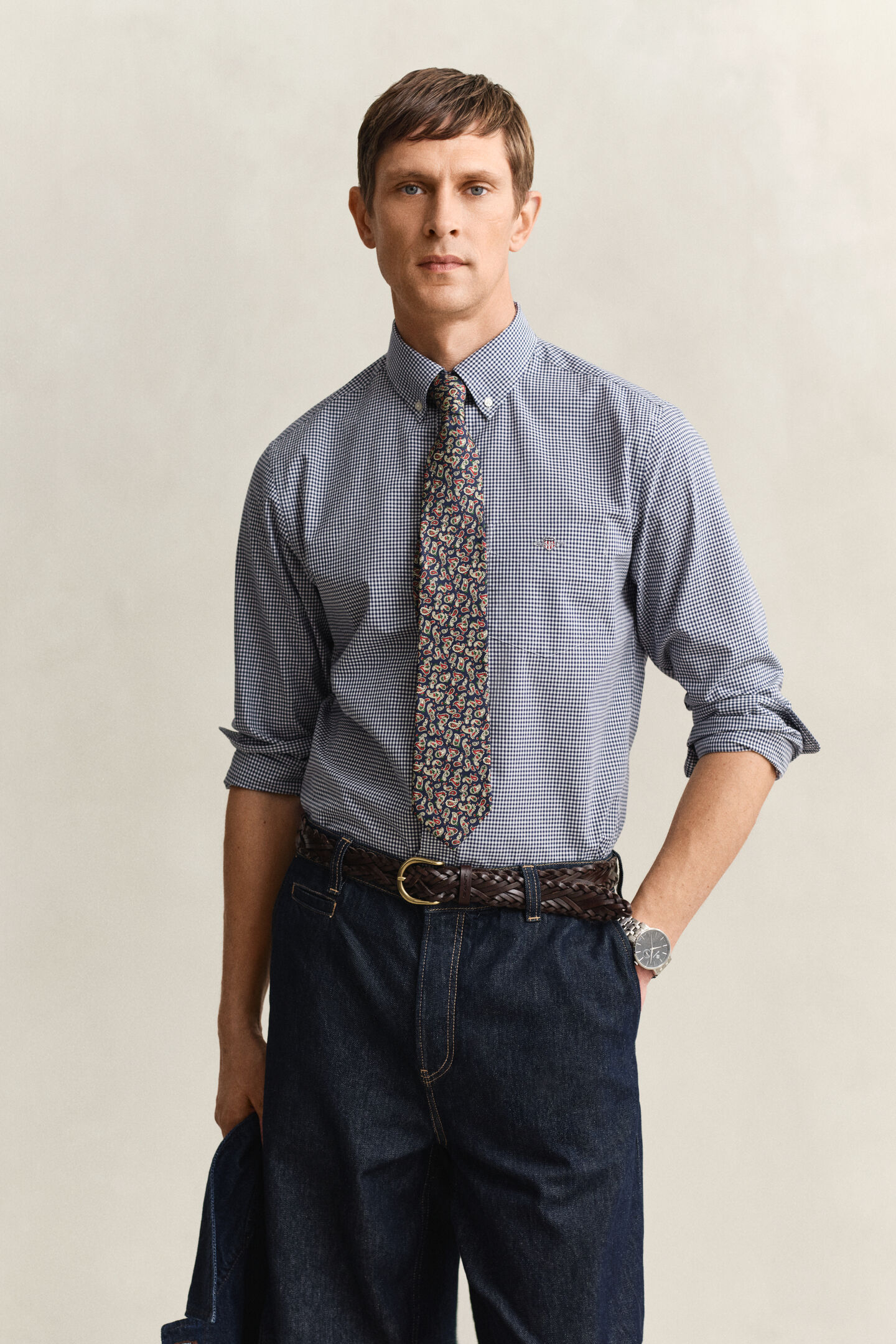 Camisa cl&aacute;sica de popelina de cuadros Vichy