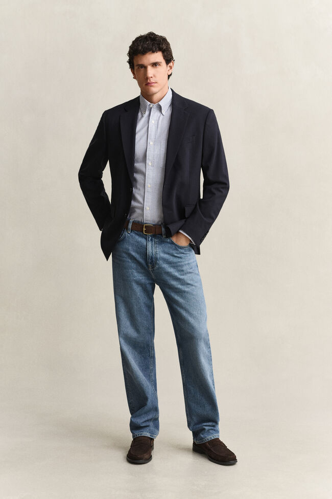 Camisa Oxford cl&aacute;sica de rayas finas
