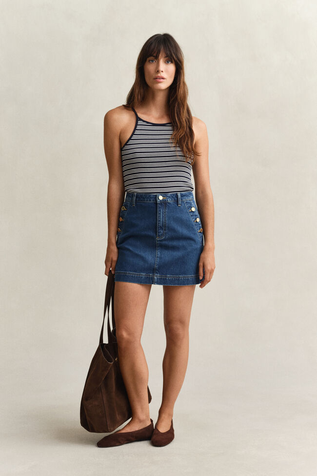 Top de rayas con cuello halter