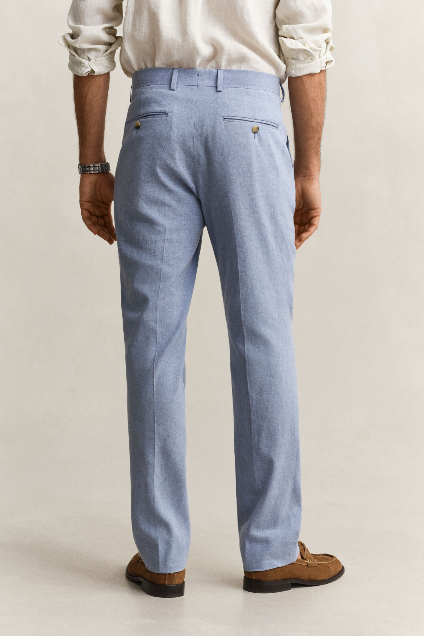 Pantalones de traje de mezcla de lino