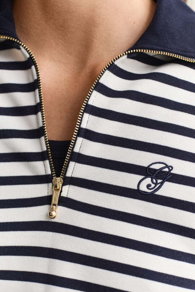 Sudadera de rayas con media cremallera