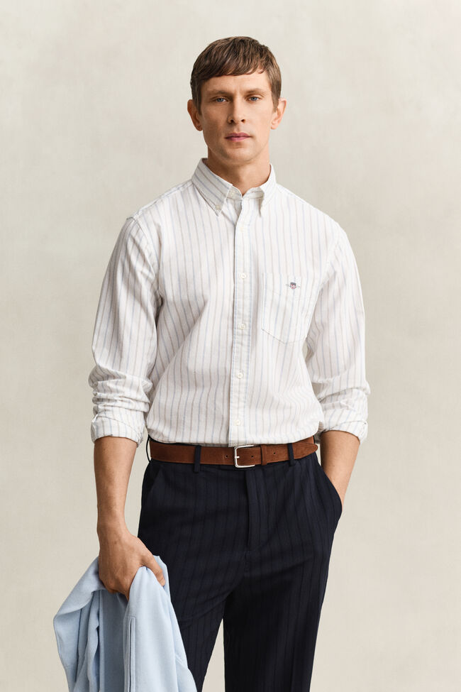 Camisa Oxford cl&aacute;sica a rayas
