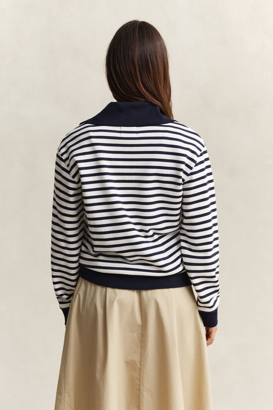 Sudadera de rayas con media cremallera