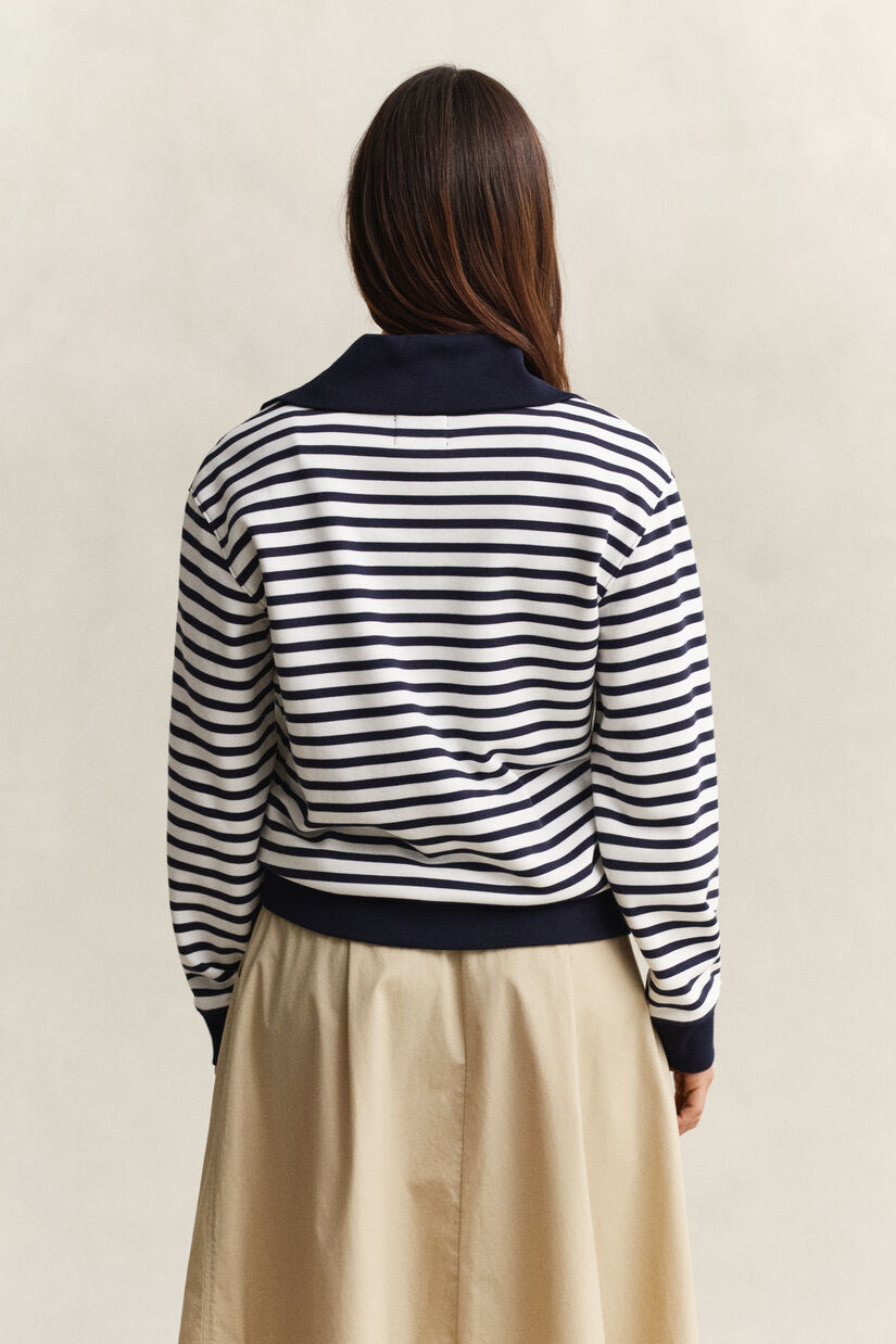 Sudadera de rayas con media cremallera