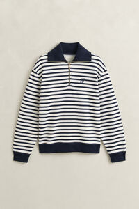 Sudadera de rayas con media cremallera