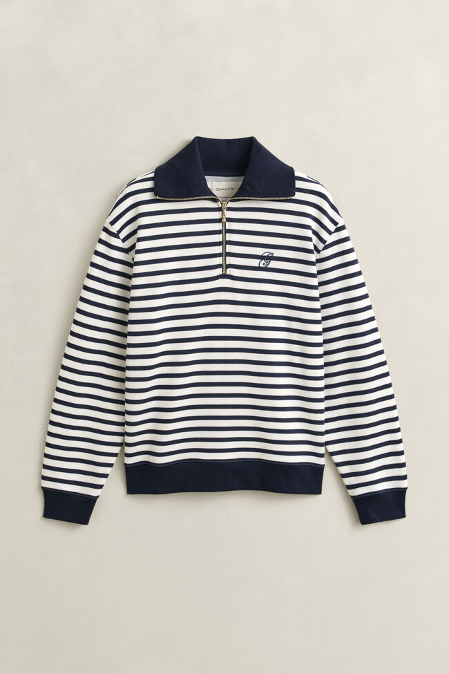 Sudadera de rayas con media cremallera