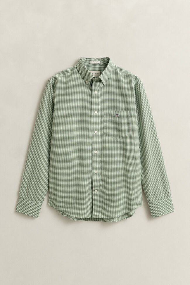 Camisa cl&aacute;sica de popelina de cuadros Vichy