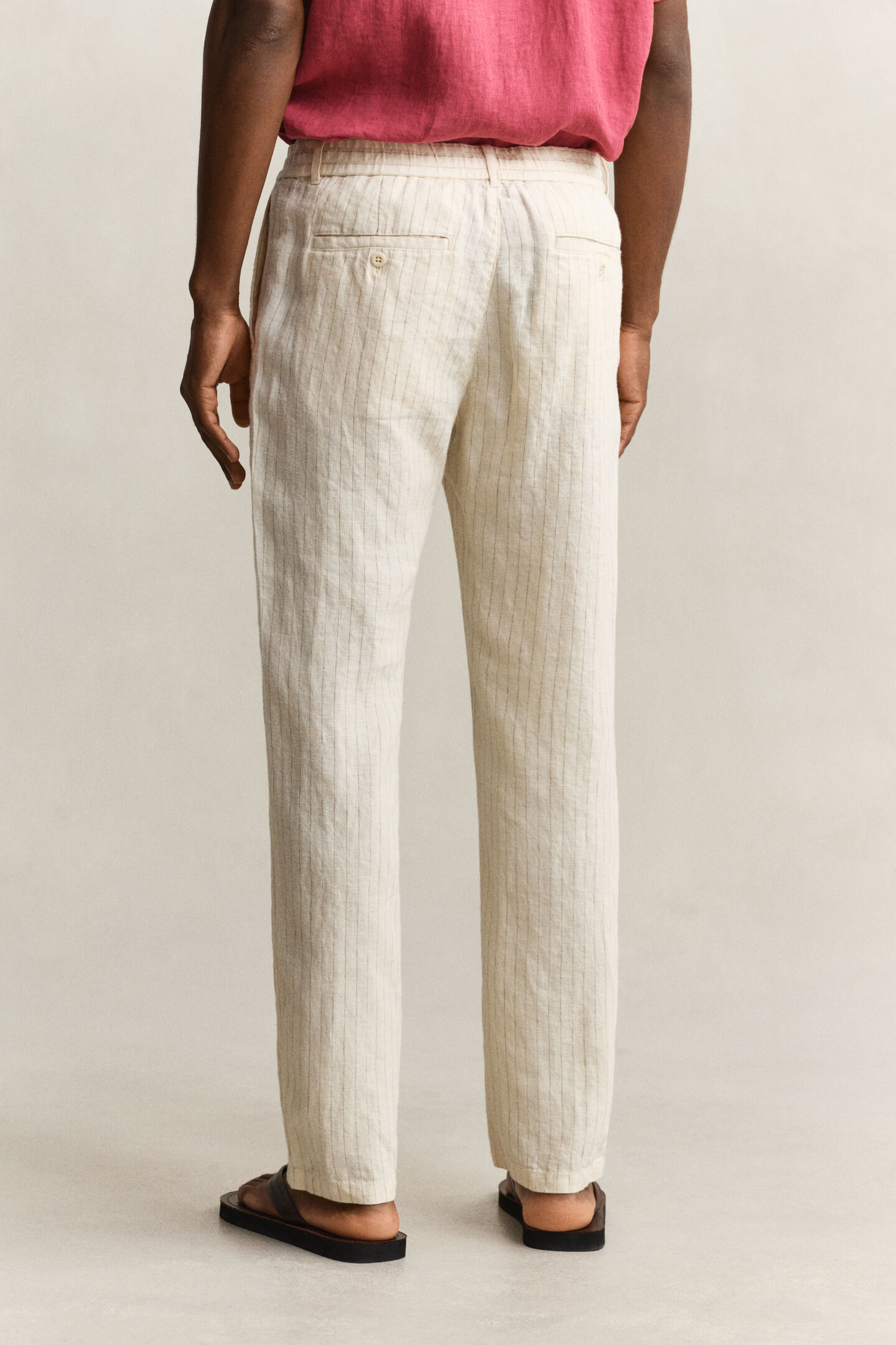 Pantalones de lino de rayas