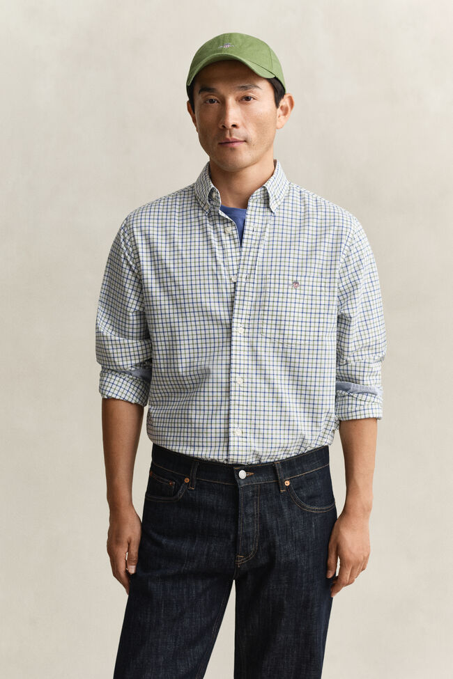 Camisa cl&aacute;sica de popelina a cuadros