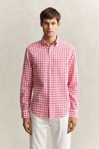 Camisa de mezcla de lino a cuadros Vichy