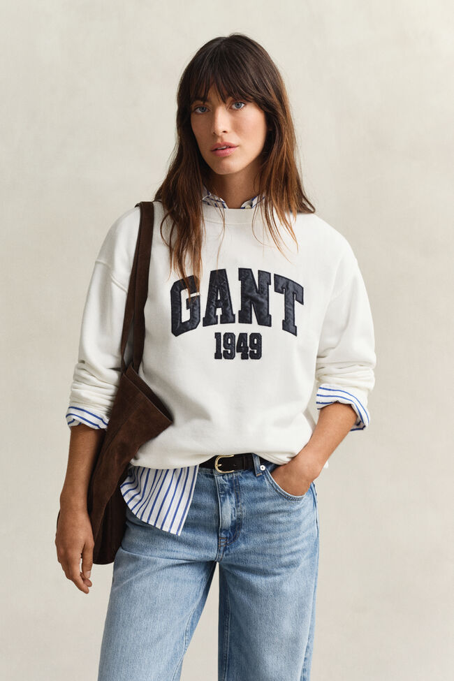 Sudadera de cuello redondo con gr&aacute;fico
