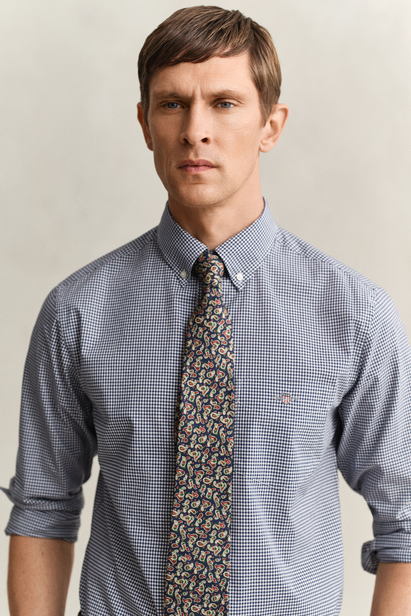 Camisa cl&aacute;sica de popelina de cuadros Vichy
