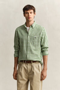 Camisa de mezcla de lino a cuadros Vichy