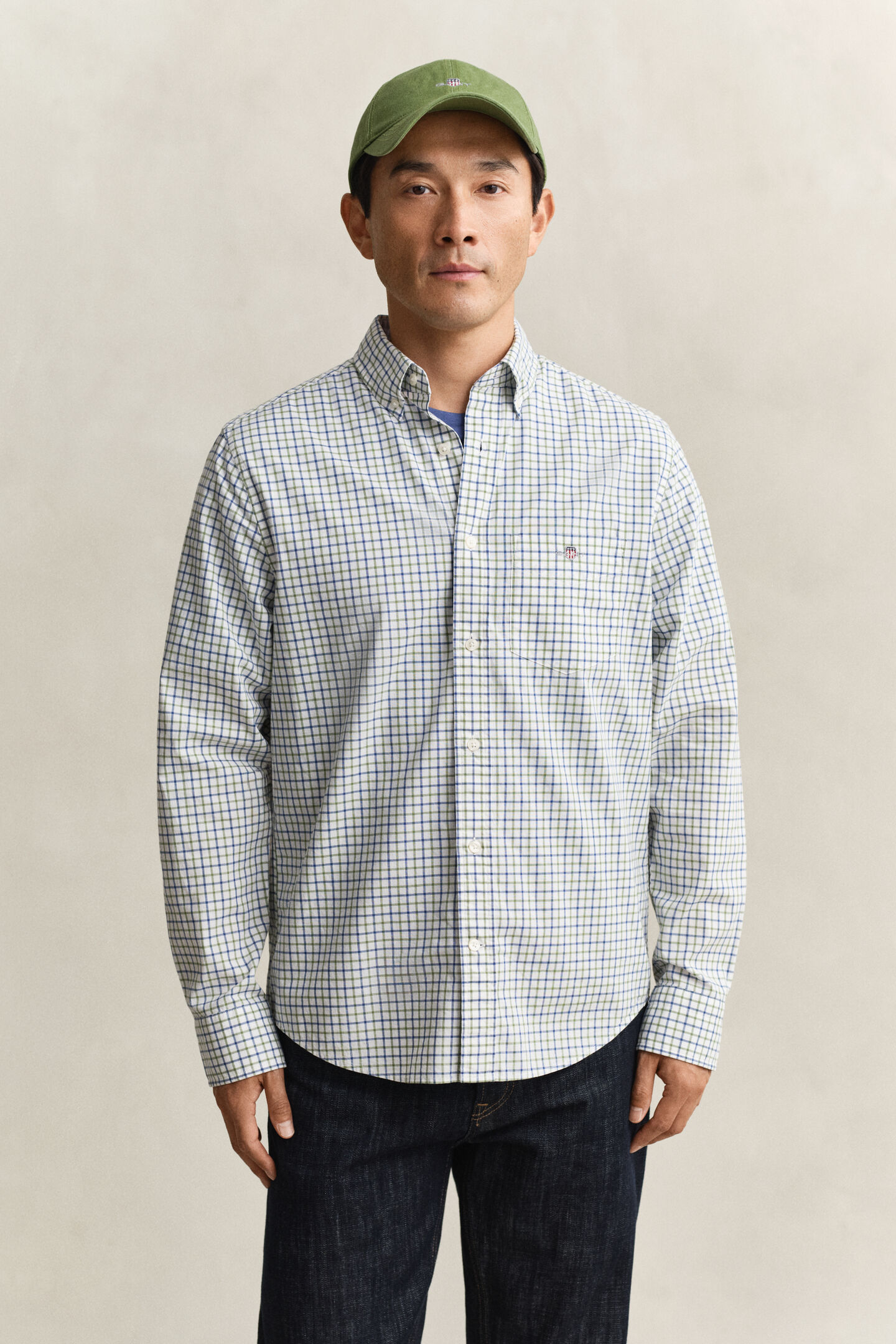 Camisa cl&aacute;sica de popelina a cuadros