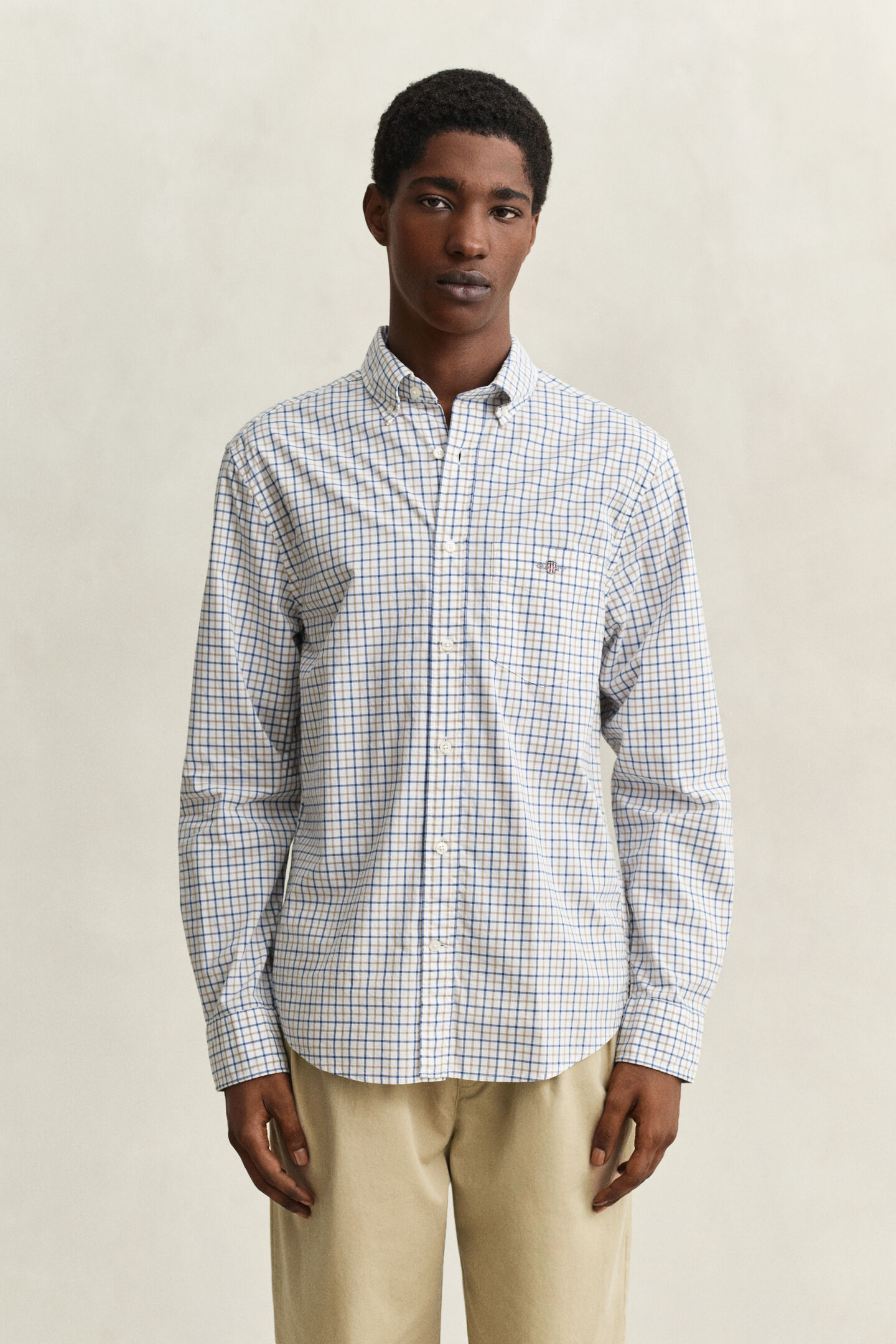 Camisa cl&aacute;sica de popelina a cuadros