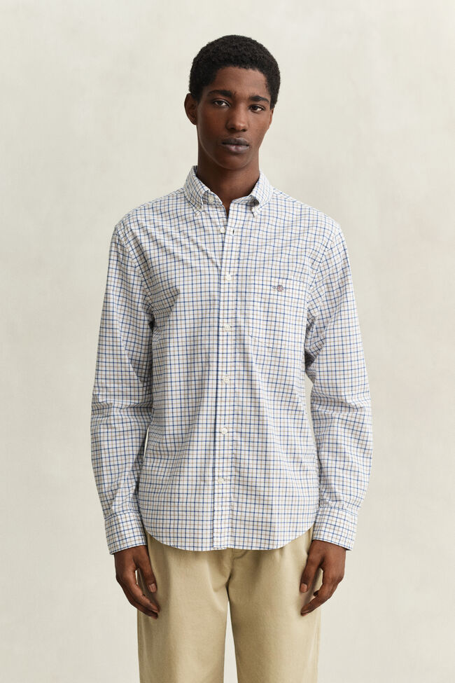Camisa cl&aacute;sica de popelina a cuadros