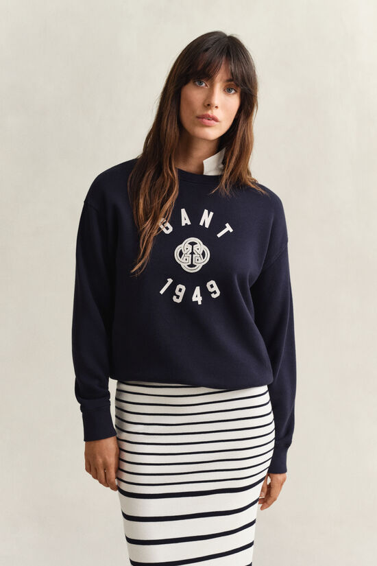 Sudadera de cuello redondo con gr&aacute;fico