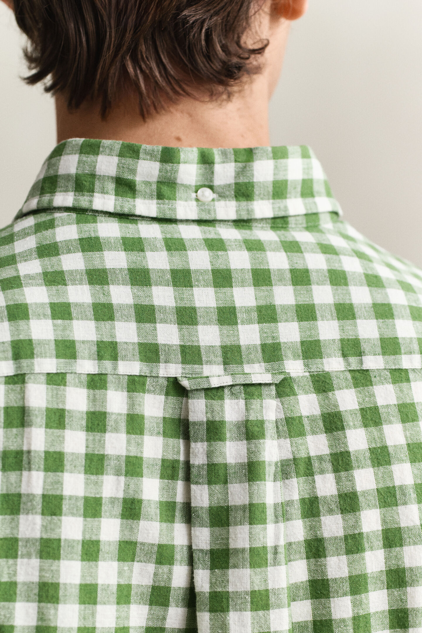 Camisa de mezcla de lino a cuadros Vichy