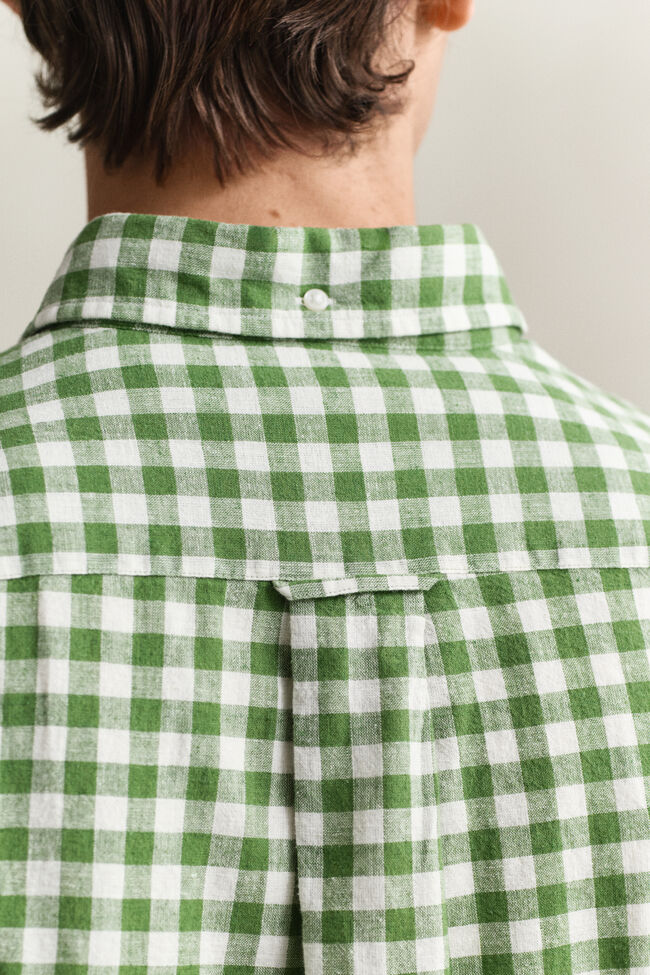 Camisa de mezcla de lino a cuadros Vichy