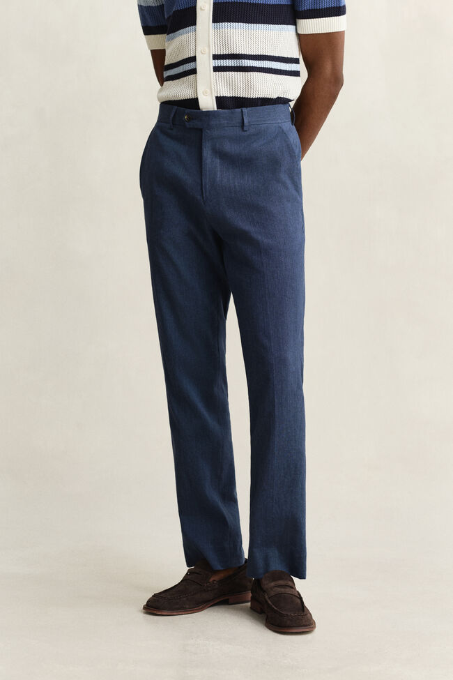 Pantalones de traje de mezcla de lino