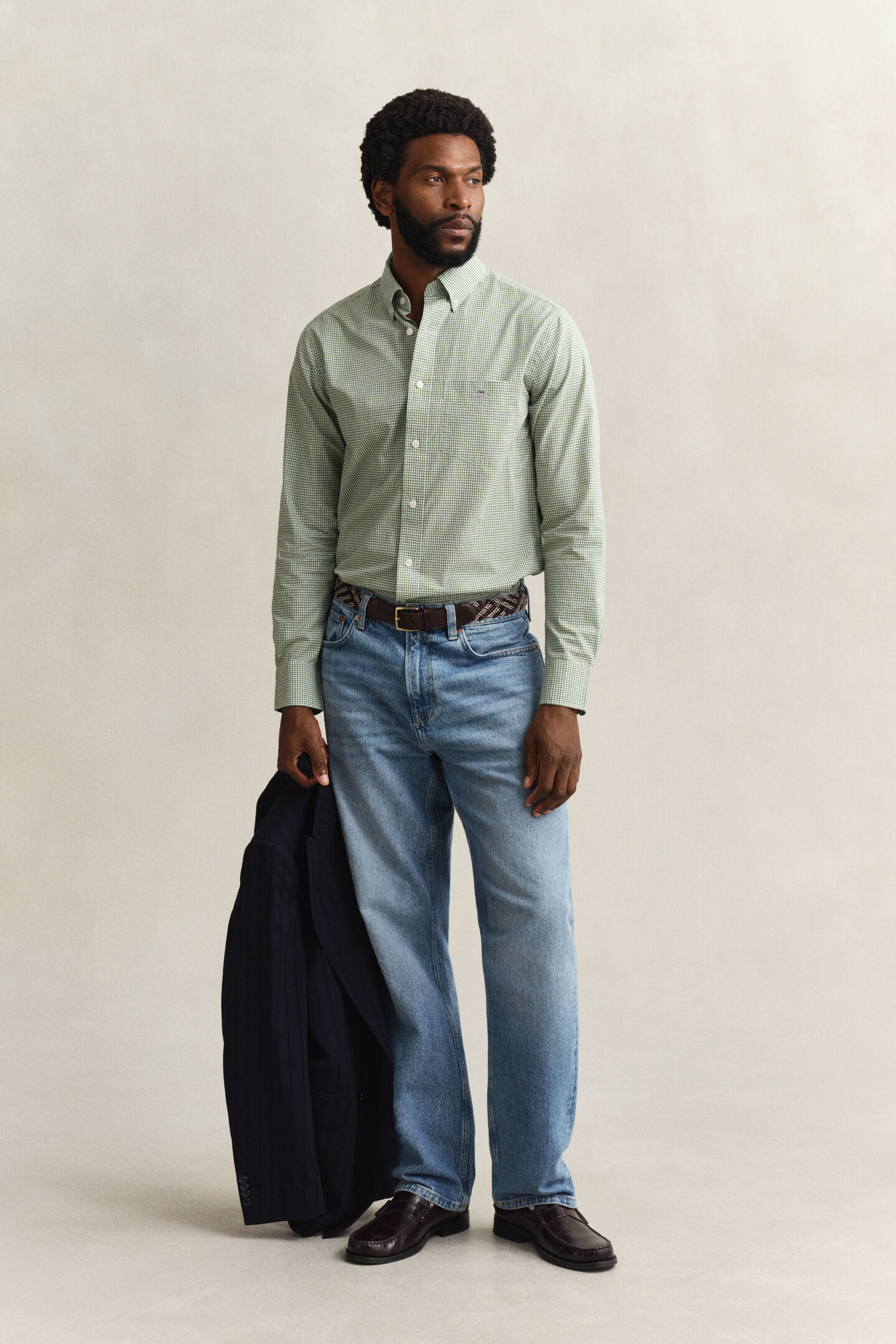 Camisa cl&aacute;sica de popelina de cuadros Vichy