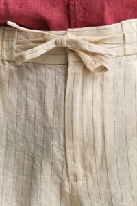 Pantalones de lino de rayas