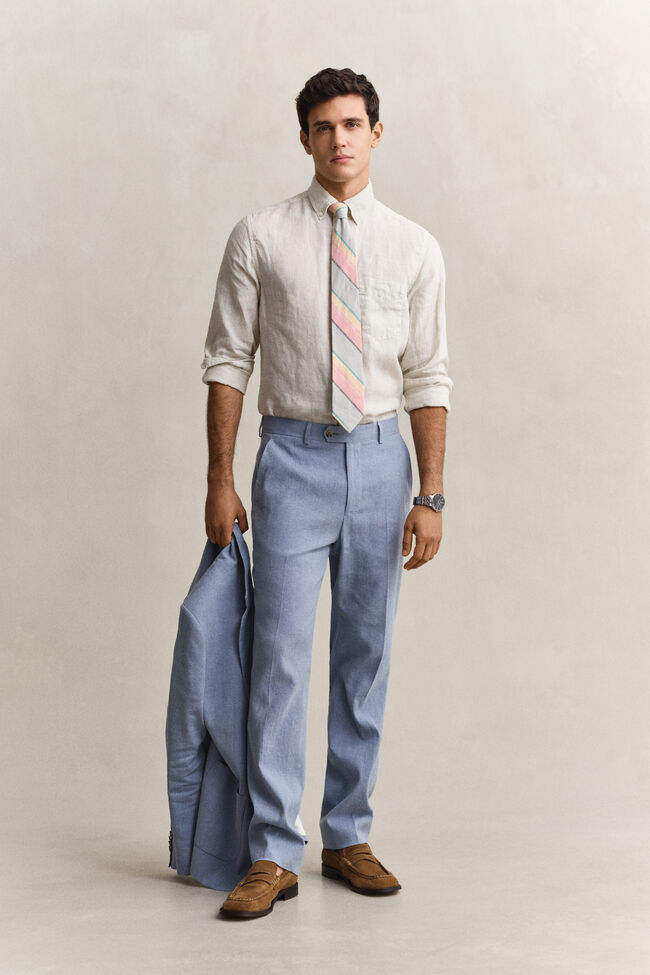 Pantalones de traje de mezcla de lino