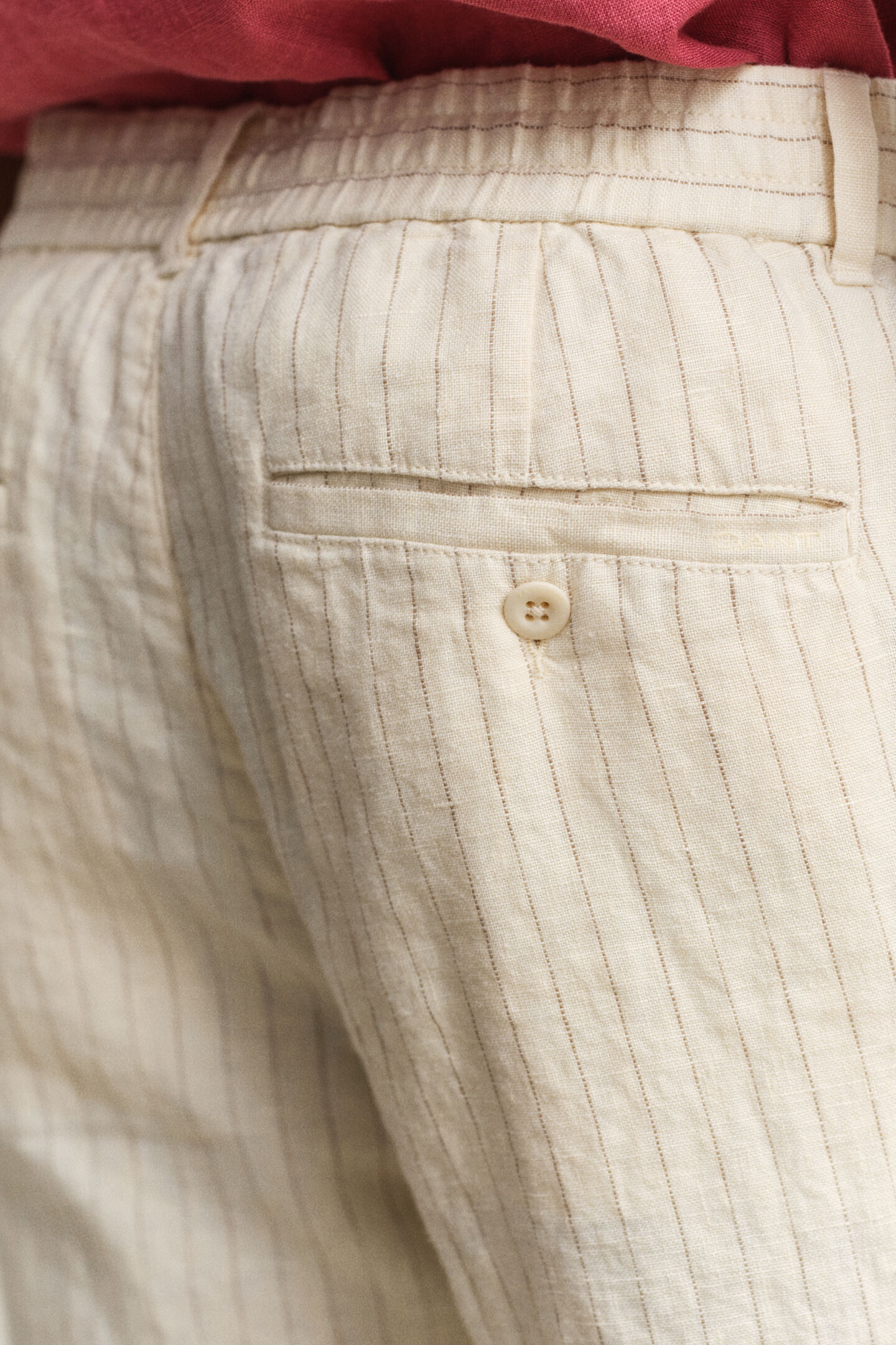 Pantalones de lino de rayas