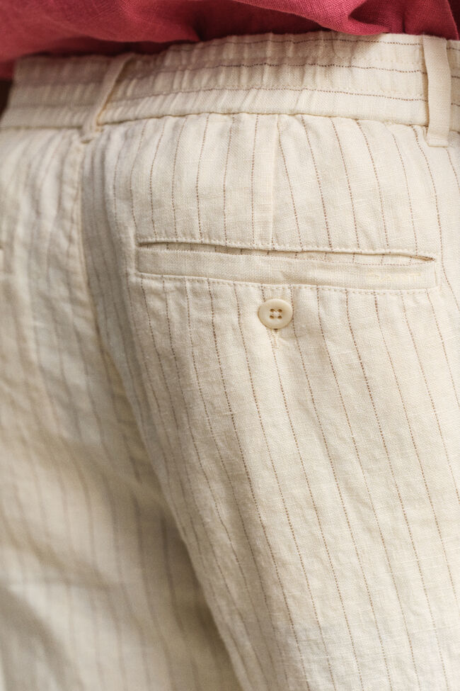 Pantalones de lino de rayas