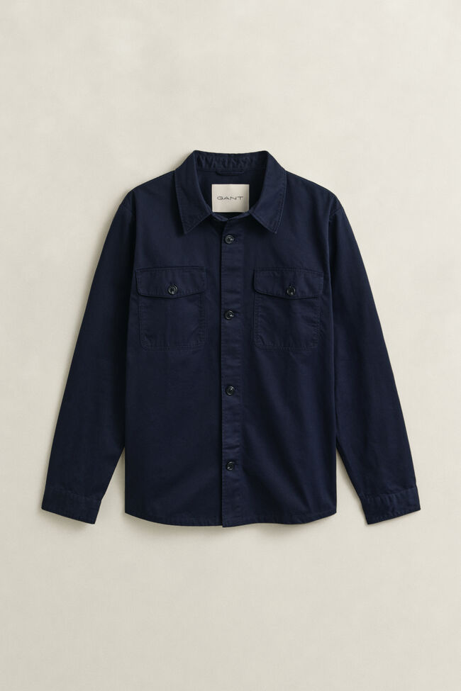 Sobrecamisa en sarga de algod&oacute;n