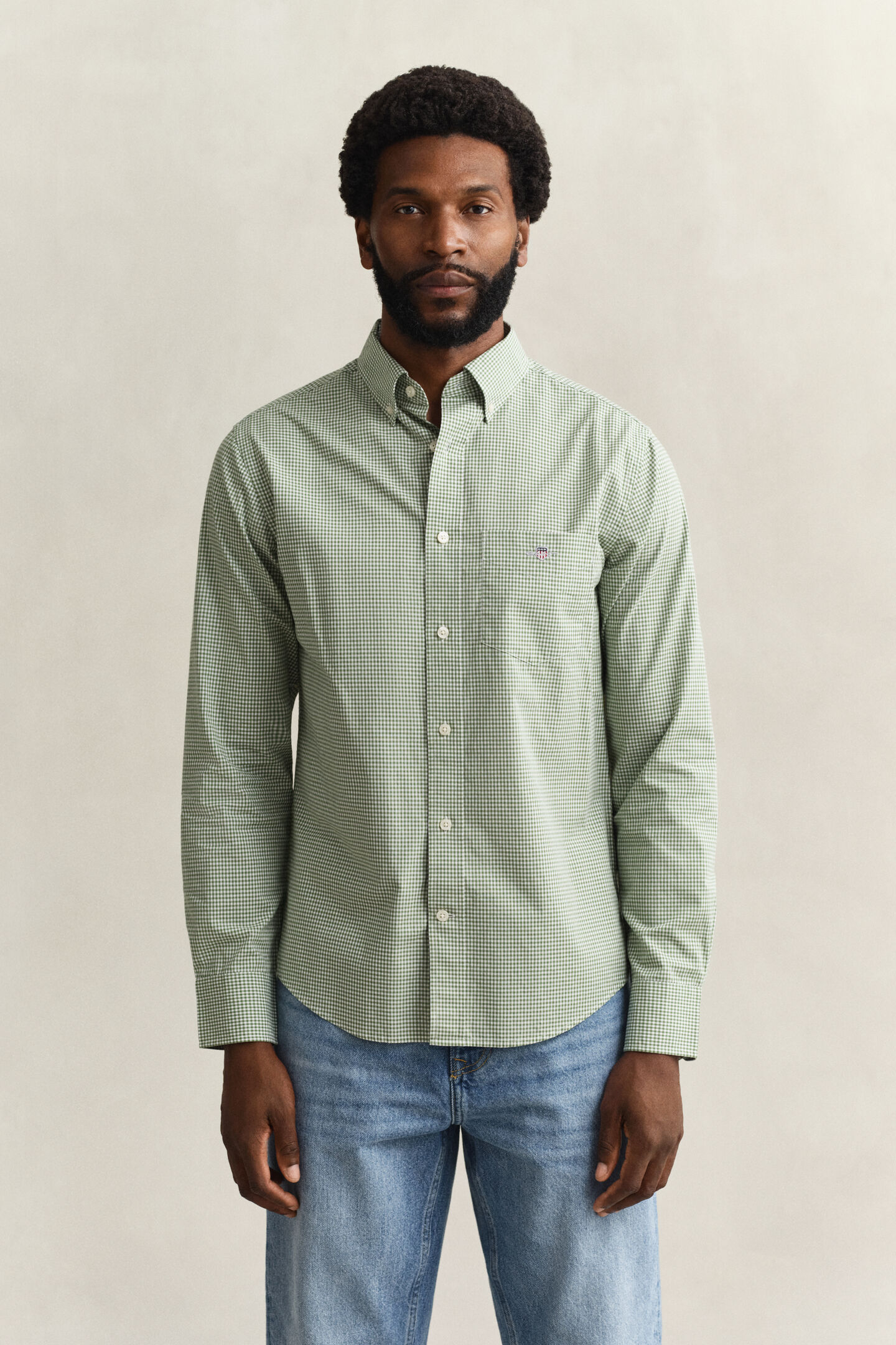Camisa cl&aacute;sica de popelina de cuadros Vichy