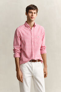 Camisa de mezcla de lino a cuadros Vichy