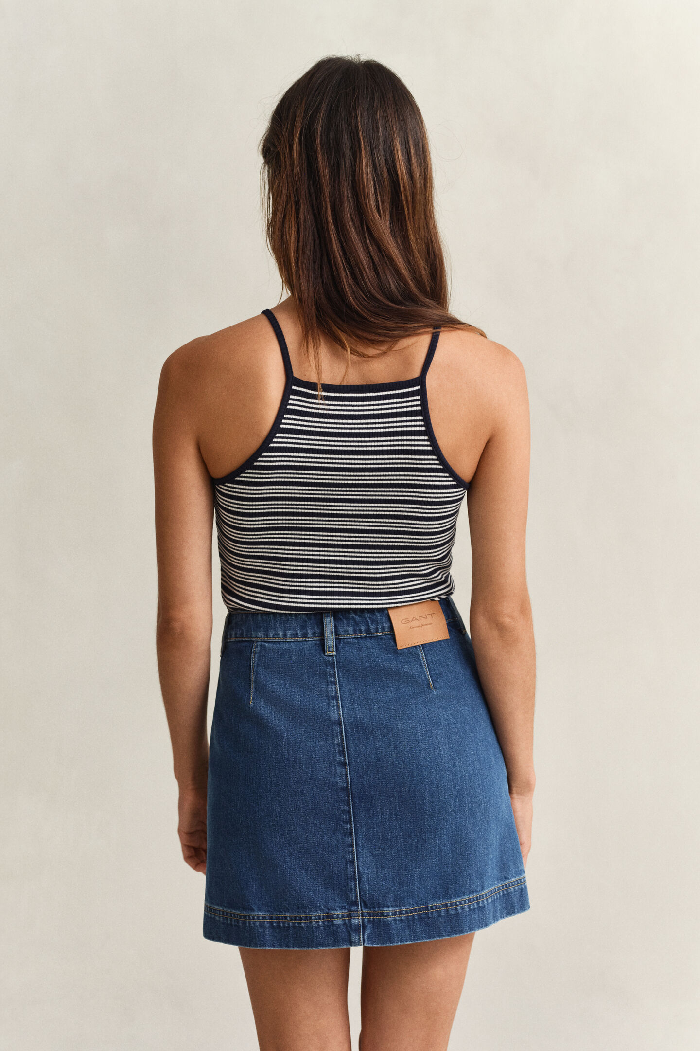 Top de rayas con cuello halter