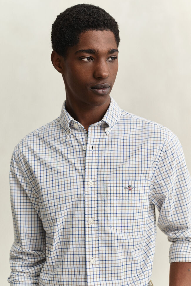 Camisa cl&aacute;sica de popelina a cuadros