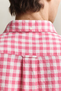 Camisa de mezcla de lino a cuadros Vichy