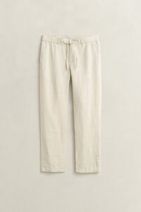 Pantalones de lino de rayas