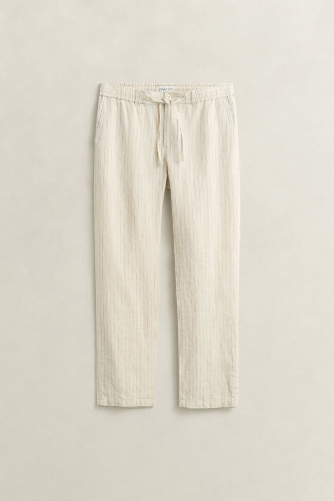 Pantalones de lino de rayas