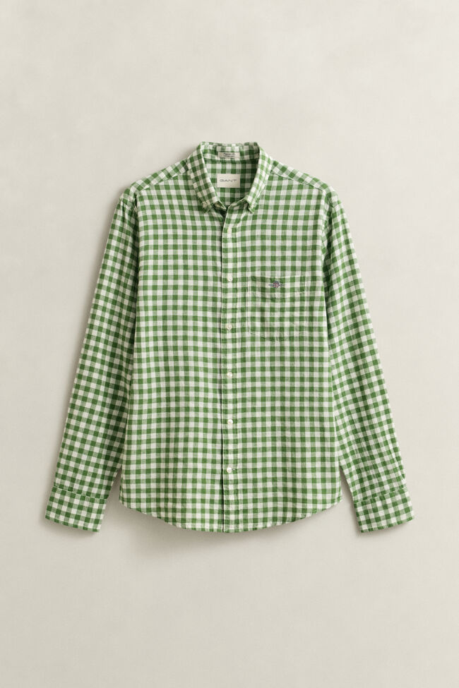 Camisa de mezcla de lino a cuadros Vichy