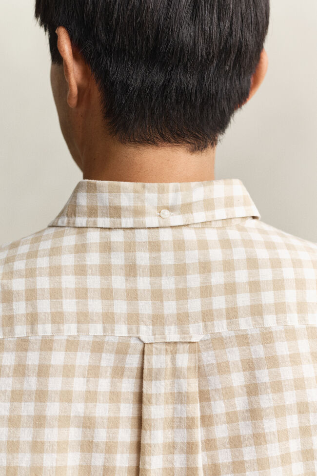 Camisa de mezcla de lino a cuadros Vichy