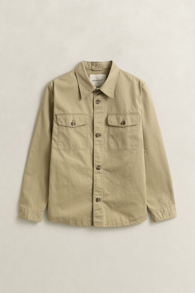 Sobrecamisa en sarga de algod&oacute;n