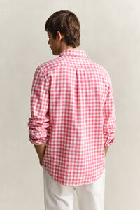 Camisa de mezcla de lino a cuadros Vichy