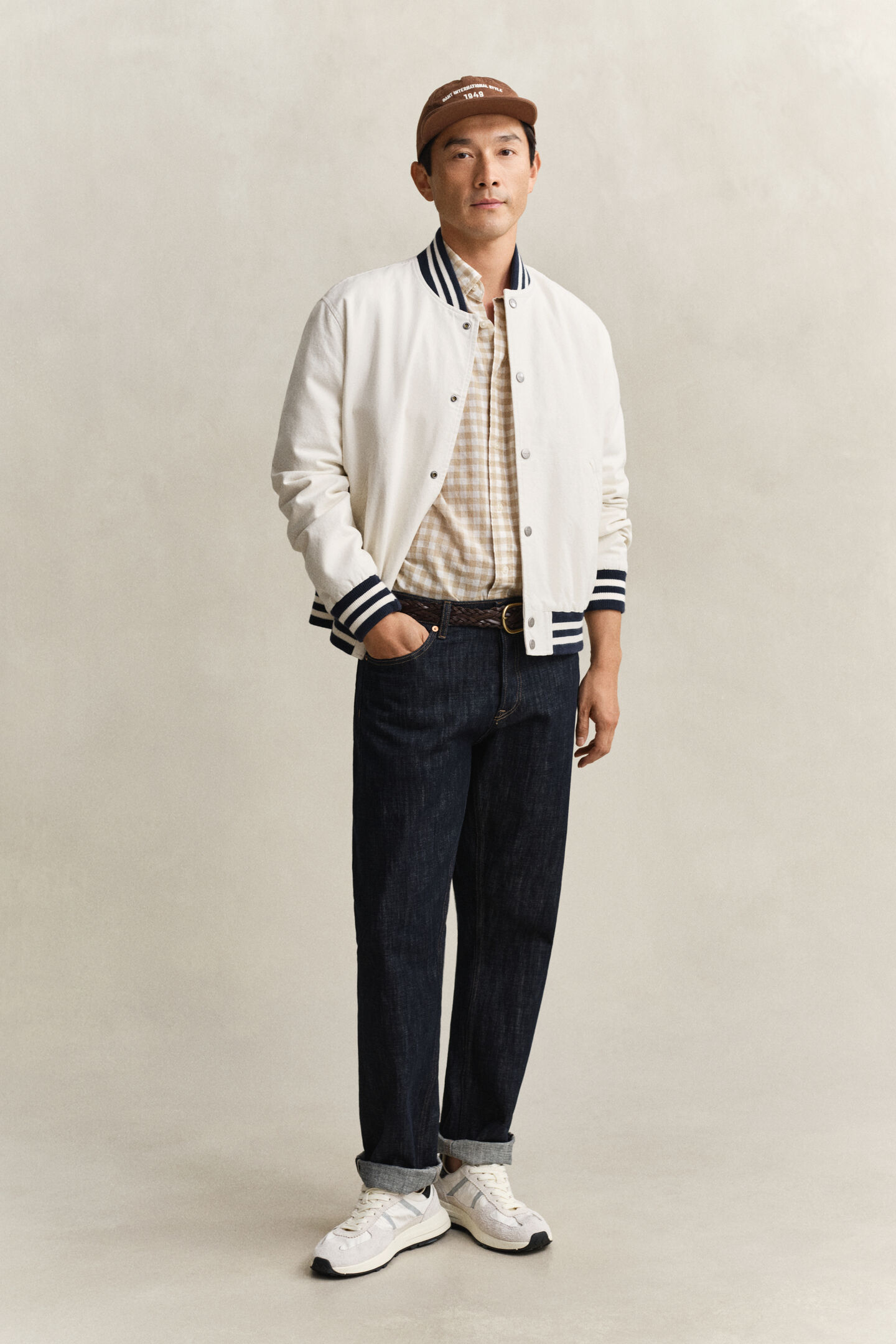 Camisa de mezcla de lino a cuadros Vichy